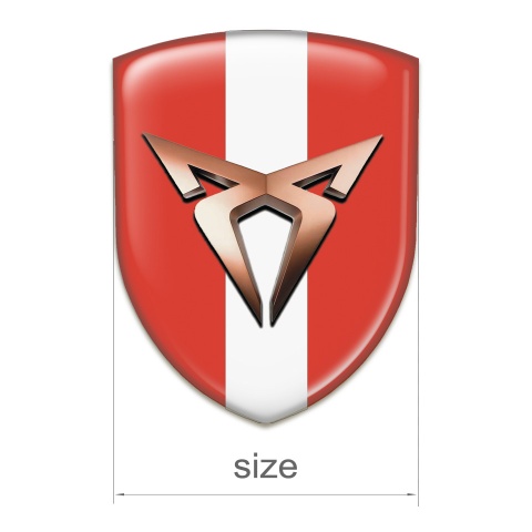 Seat Cupra Car Accessories Badge Red base White tape edition 