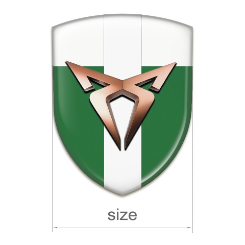 Seat Cupra Silicone Car Decal Badge Green White with White Tape Model