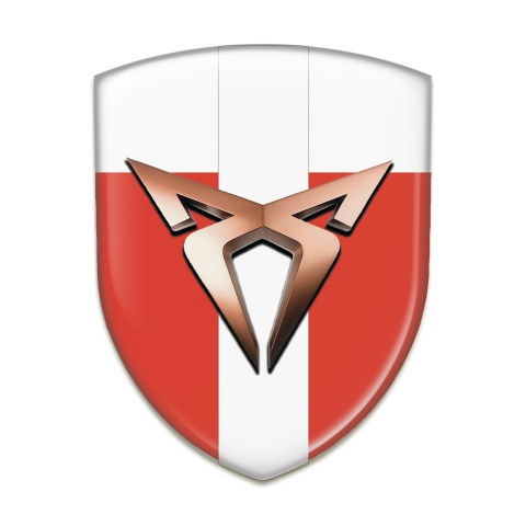 Seat Cupra Silicone Badge Red White with White Tape Model