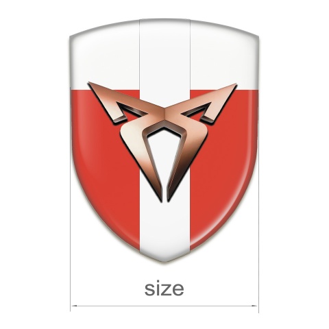 Seat Cupra Silicone Badge Red White with White Tape Model