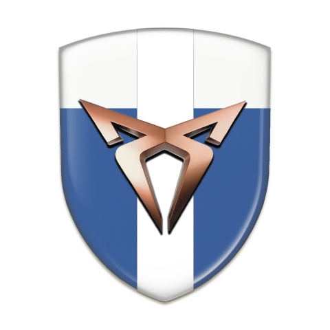 Seat Cupra Silicone Badge Blue White with White Tape Edition 