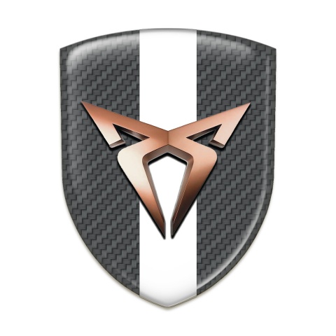 Seat Cupra Emblem Badge Logo carbon with White Tape model 