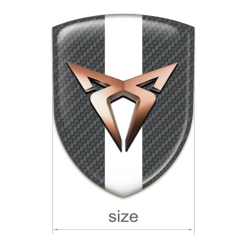 Seat Cupra Emblem Badge Logo carbon with White Tape model 