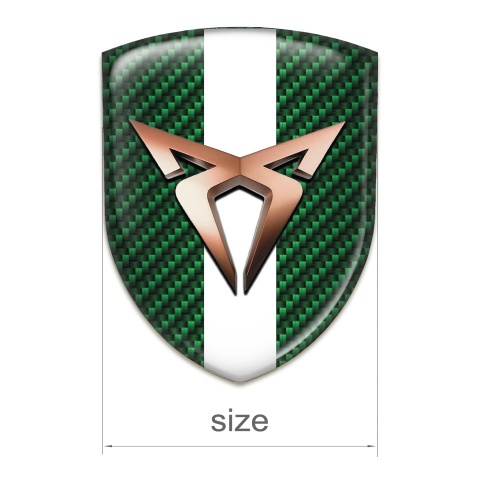 Seat Cupra Self Adhesive Emblem Logo Green Carbon with White Tape Edition 