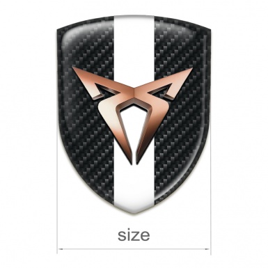 Seat Cupra Domed Emblem Black carbon White Tape Model 