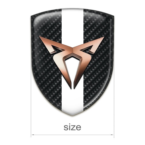 Seat Cupra Domed Emblem Black carbon White Tape Model 
