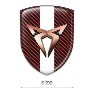 Seat Cupra  Silicone Emblem Red Carbon White Tape Model 