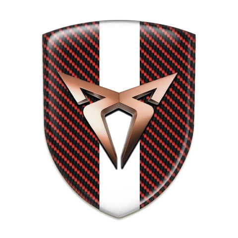 Seat Cupra  Silicone Emblem Red Carbon White Tape Model 