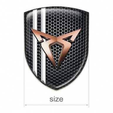 Seat Cupra Self Adhesive Emblem Logo Perforated Steel with White Stripes Model 