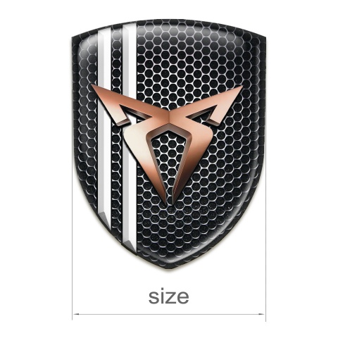 Seat Cupra Self Adhesive Emblem Logo Perforated Steel with White Stripes Model 