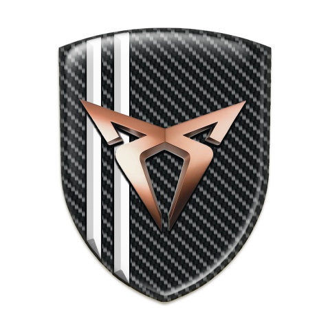 Seat Cupra Domed Emblem Black Carbon White Stripes Model 