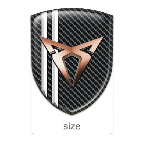 Seat Cupra Domed Emblem Black Carbon White Stripes Model 