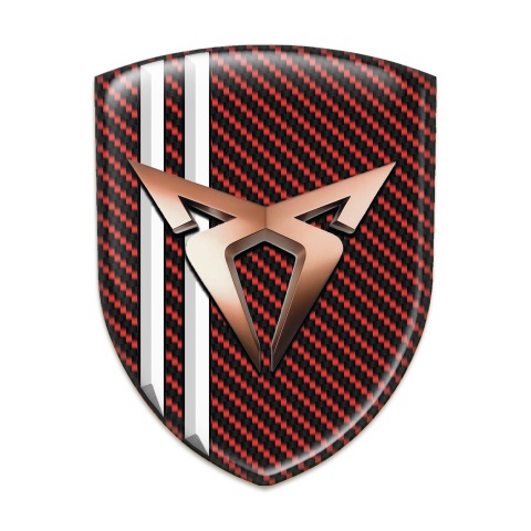 Seat Cupra Silicone Emblem Red Carbon White Stripes Model 