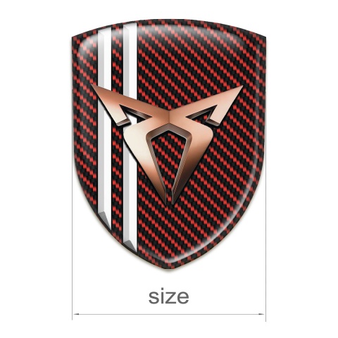Seat Cupra Silicone Emblem Red Carbon White Stripes Model 