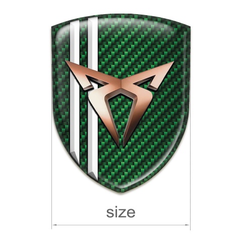 Seat Cupra 3D Gel Emblem |Green Carbon White stripes Model 