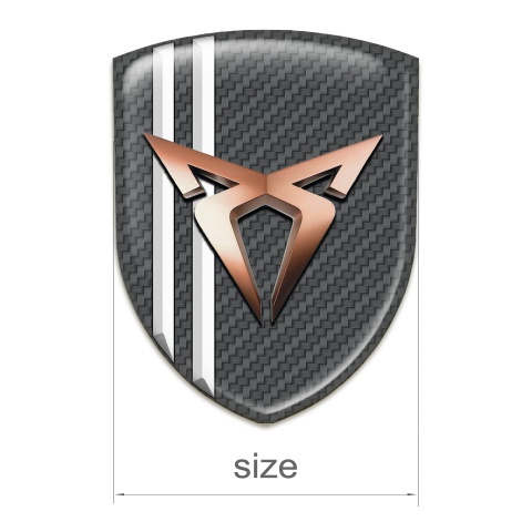 Seat Cupra Tuning Badge  Carbon with White Stripes Model 