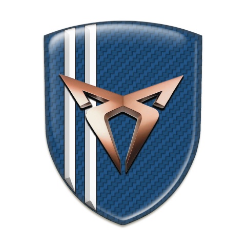 Seat Cupra Car Accessories Badge Navy Blue Carbon White Stripes Model 