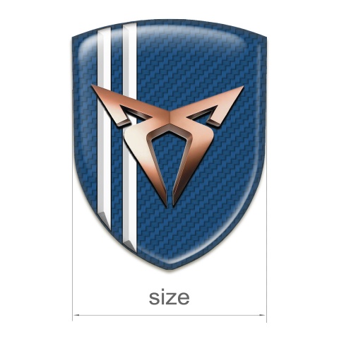 Seat Cupra Car Accessories Badge Navy Blue Carbon White Stripes Model 