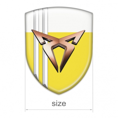 Seat Cupra Car Interior Badge Yellow White With White Stripes Model 