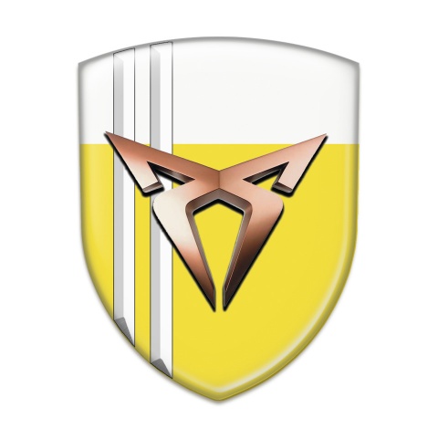 Seat Cupra Car Interior Badge Yellow White With White Stripes Model 
