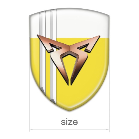 Seat Cupra Car Interior Badge Yellow White With White Stripes Model 