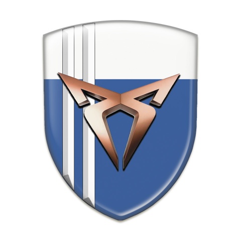 Seat Cupra Tuning Badge  Blue White with White Stripes model 