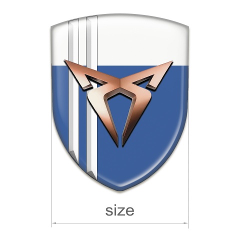 Seat Cupra Tuning Badge  Blue White with White Stripes model 