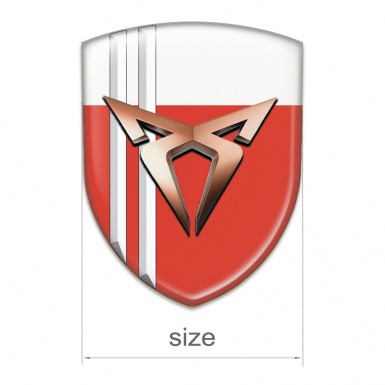Seat Cupra Car Accessories Badge Red White with White Stripes model 