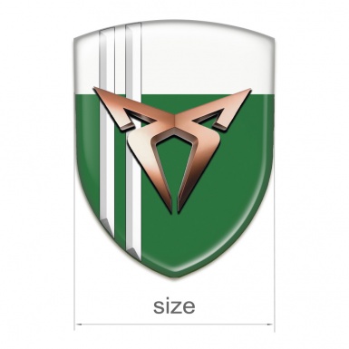 Seat Cupra Self Adhesive Car logo Emblem Green White with White Stripes Model 
