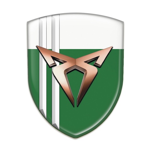 Seat Cupra Self Adhesive Car logo Emblem Green White with White Stripes Model 