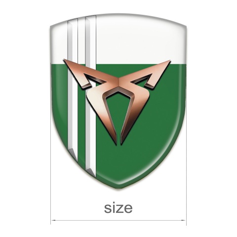 Seat Cupra Self Adhesive Car logo Emblem Green White with White Stripes Model 