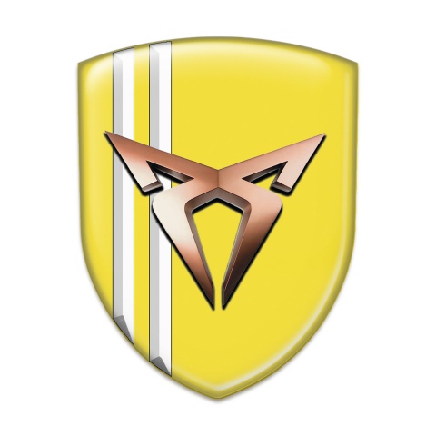 Seat Cupra Car Interior Badge Yellow base White Stripes model 