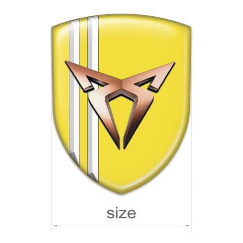 Seat Cupra Car Interior Badge Yellow base White Stripes model 