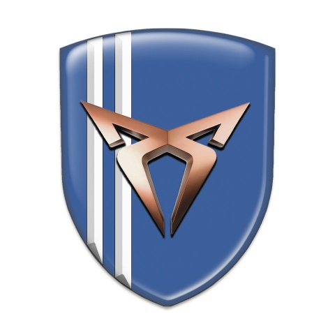 Seat Cupra Silicone Car Decal Badge Blue with White Stripes Model 