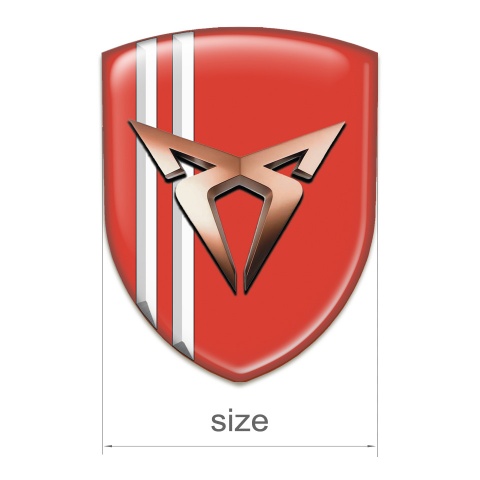 Seat Cupra Silicone Badge Red With White Stripes Model 