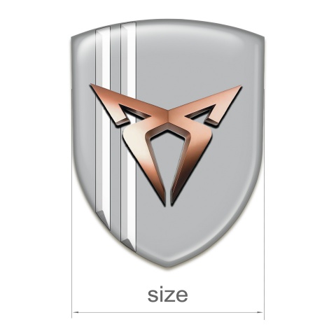 Seat Cupra Silicone Shield Gray with White stripes Model 