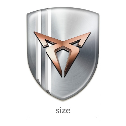 Seat Cupra Auto Emblem Silver with White Stripes Model 