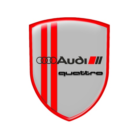 Audi Quattro Shield Emblem Sport Grey Line