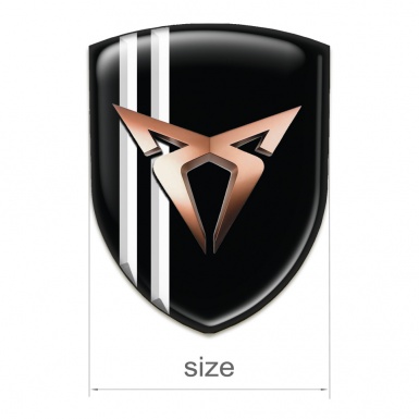 Seat Cupra Emblem Badge Logo Black with White stripes Model 