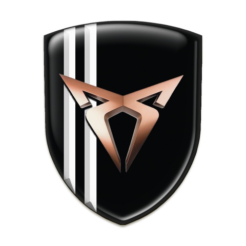 Seat Cupra Emblem Badge Logo Black with White stripes Model 