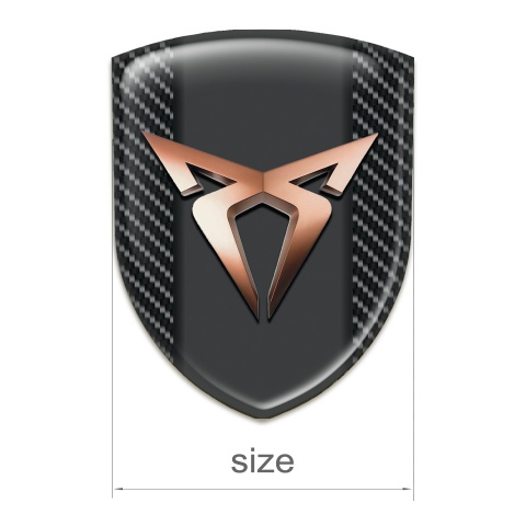 Seat Cupra Logo Emblem Black carbon Background Copper Logo 