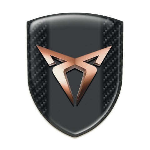 Seat Cupra Tuning Emblem dark Carbon Background Copper Logo 