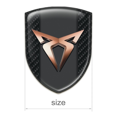Seat Cupra Tuning Emblem dark Carbon Background Copper Logo 