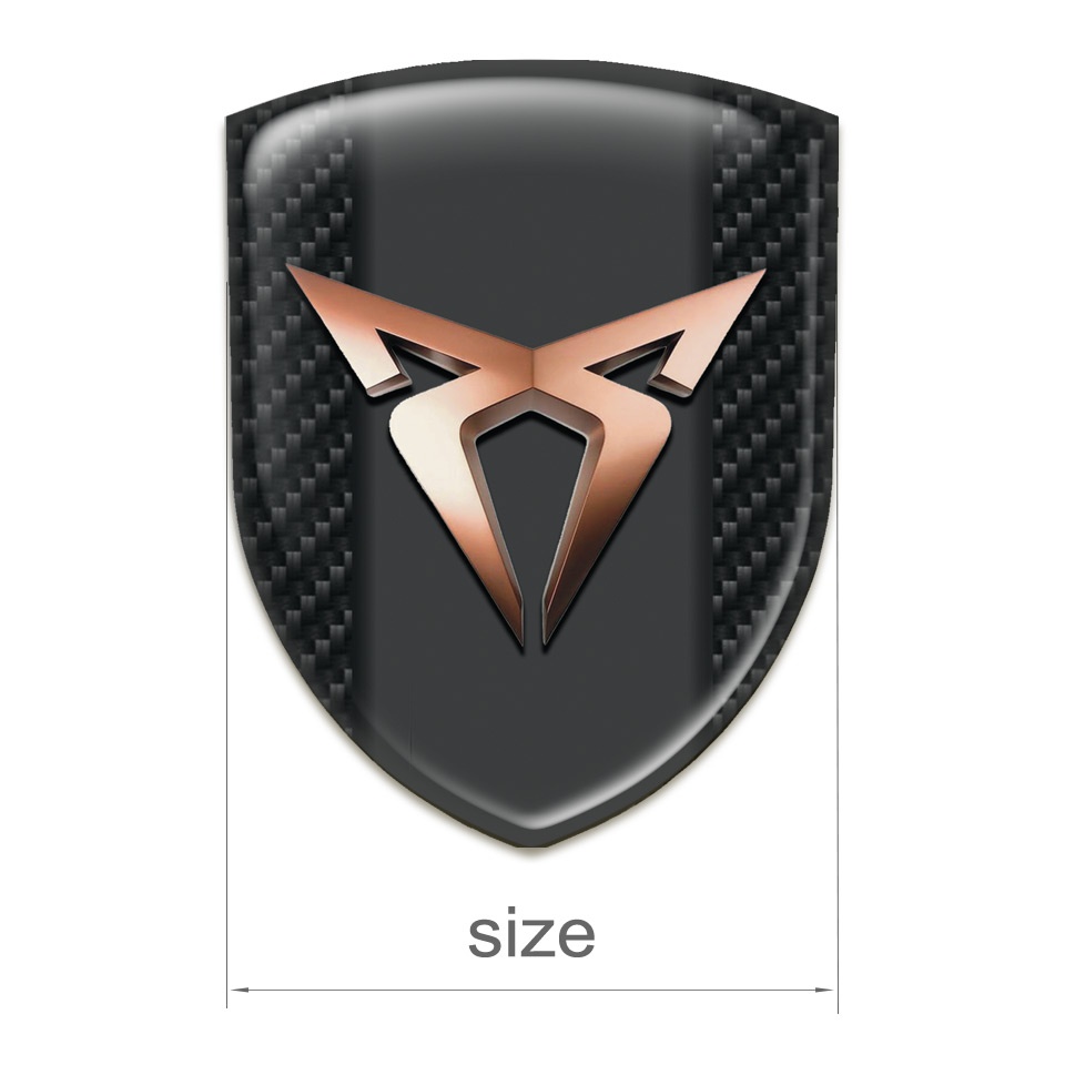 Seat Cupra Tuning Emblem dark Carbon Background Copper Logo | Domed ...
