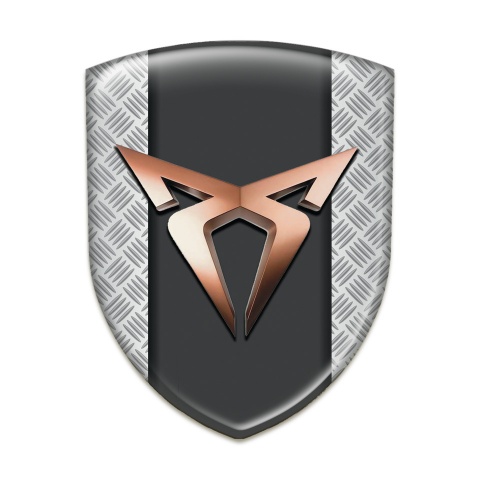 Seat Cupra Silicone Emblem Grid Effect background Copper Logo 