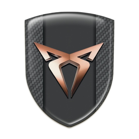 Seat Cupra Resin Sticker Carbon Background Copper Logo 