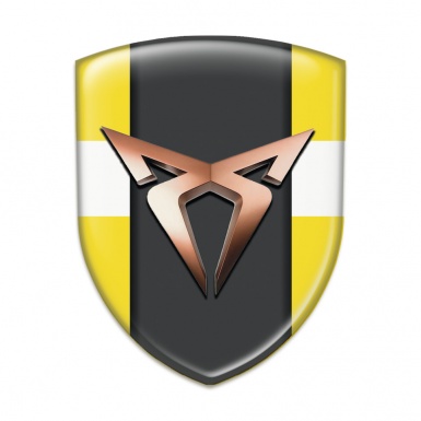 Seat Cupra Emblem Exterior Yellow with white Band Background 
