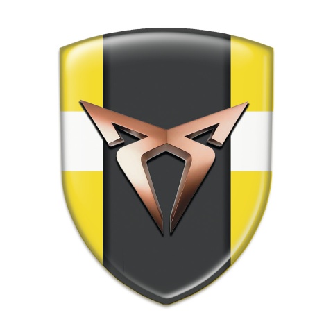 Seat Cupra Emblem Exterior Yellow with white Band Background 