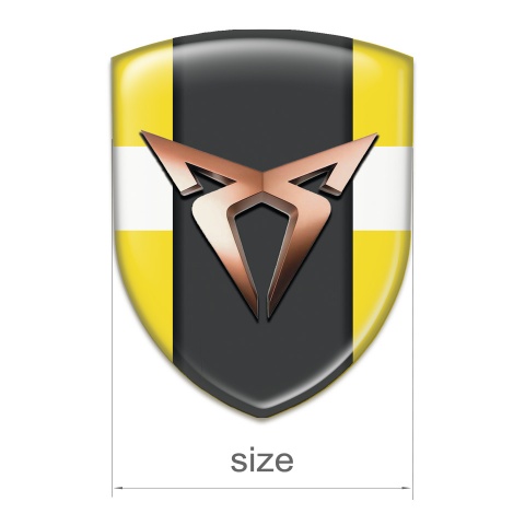 Seat Cupra Emblem Exterior Yellow with white Band Background 