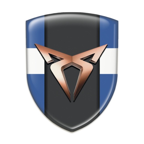 Seat Cupra Emblem Interior Blue with White Band Background 